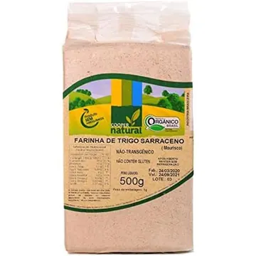 Pacote de farinha de trigo sarraceno mourisco orgânica Coopernatural 500g
